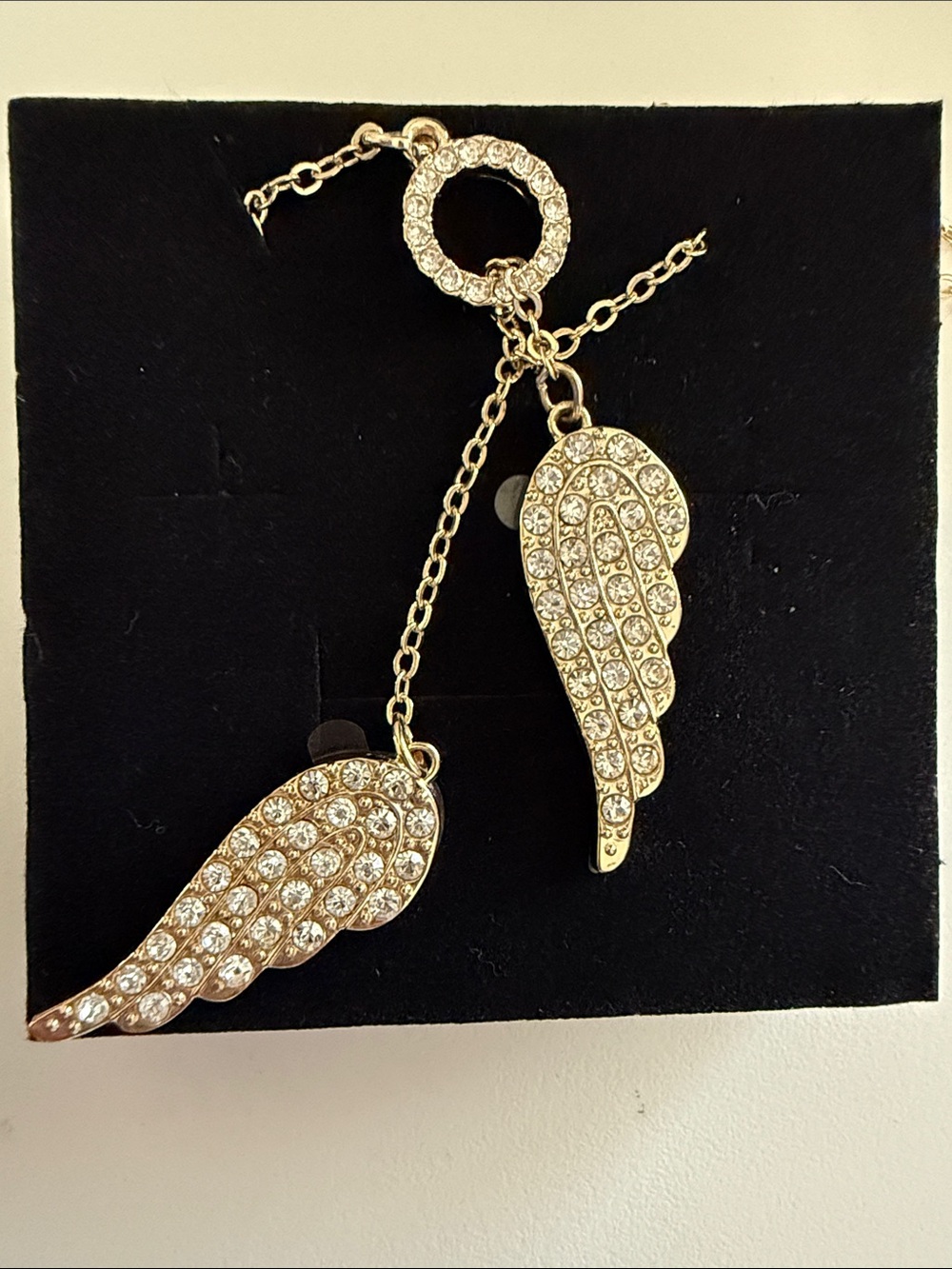 Victoria Secret Wing Drop Necklace - Gold Tone